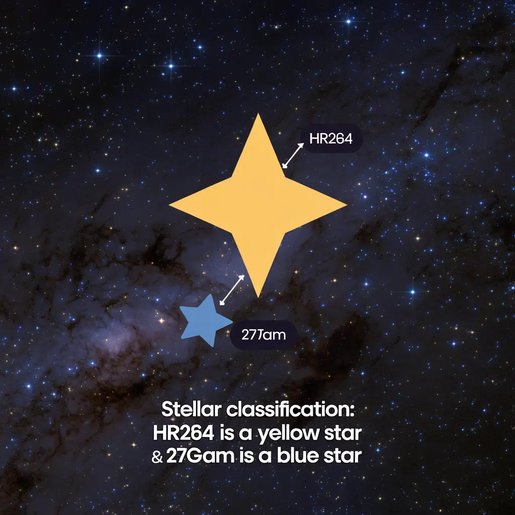 Explanation of Stellar Classification and What HR264 27GAM CAS Represents